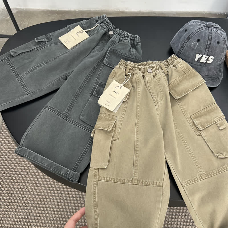 Kids Multi Pocket Distressed Cargo Pants