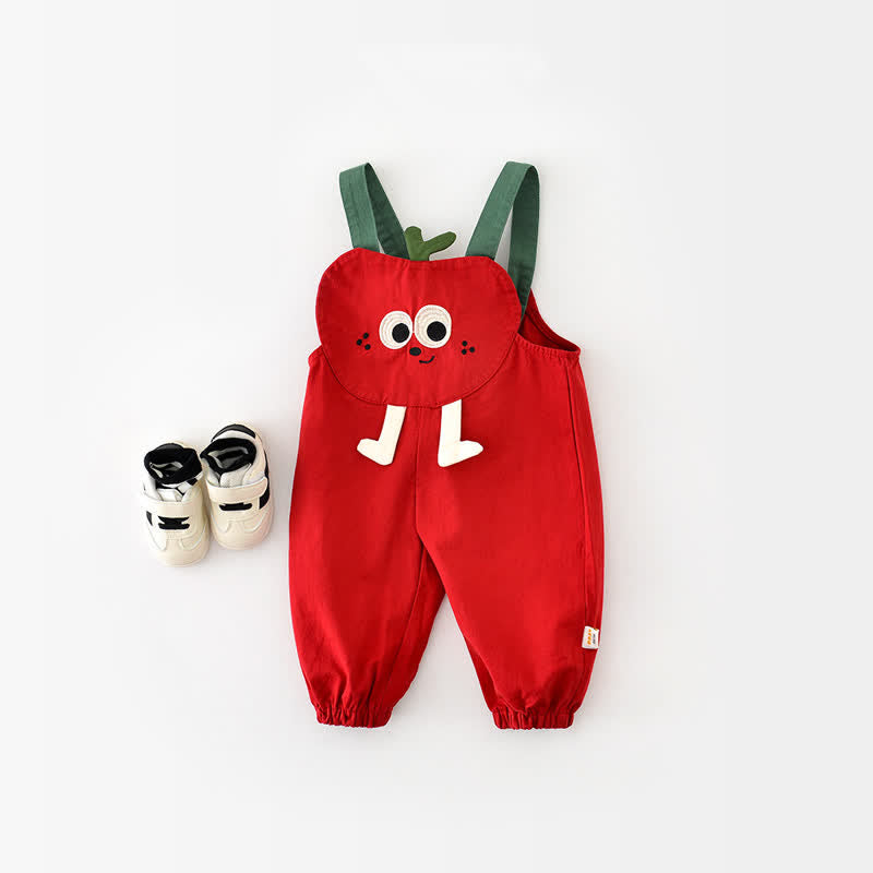 Toddler Lovely Red Apple Overalls