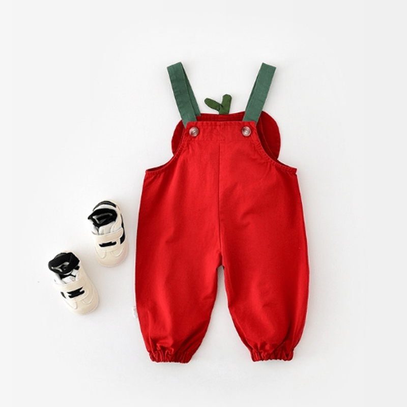 Toddler Lovely Red Apple Overalls