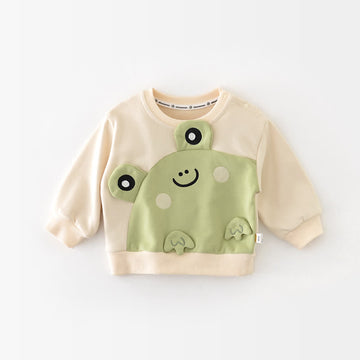 Baby Cartoon Cute Frog Green Sweatshirt