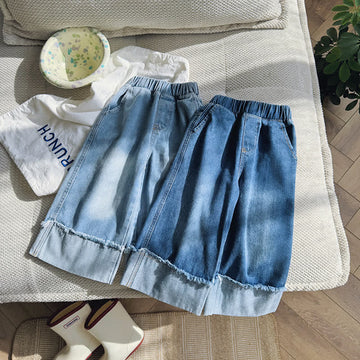 Kid Girl Loose Wide Legs Denim Pants