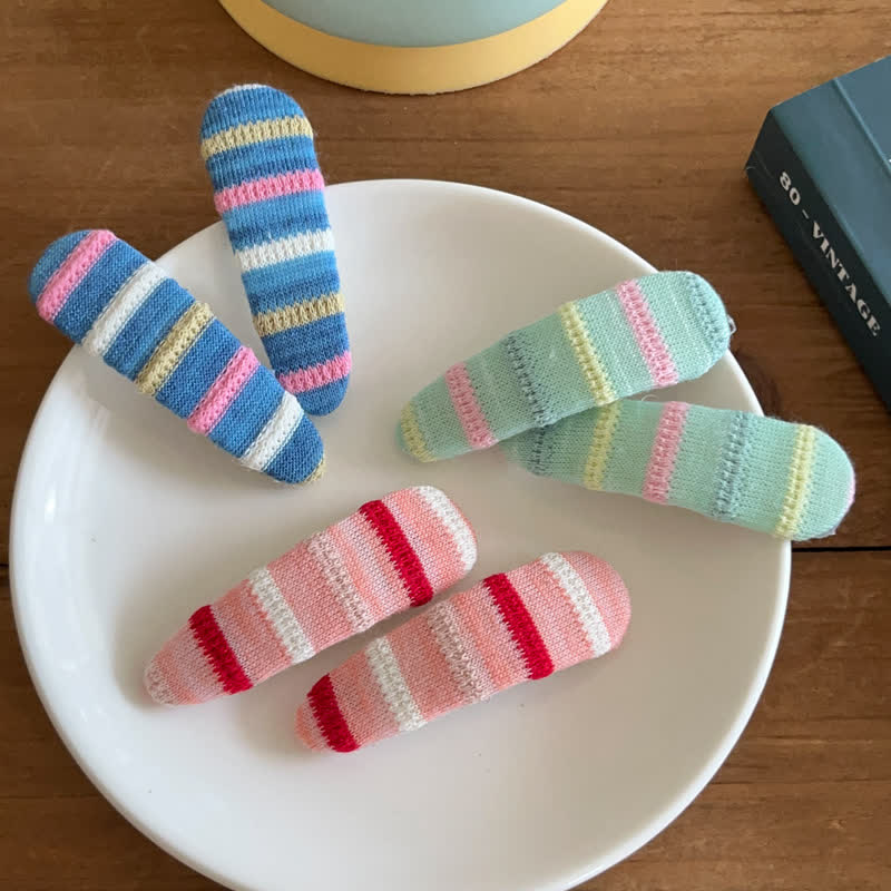 1PC Baby Knitted Striped Hair Clip