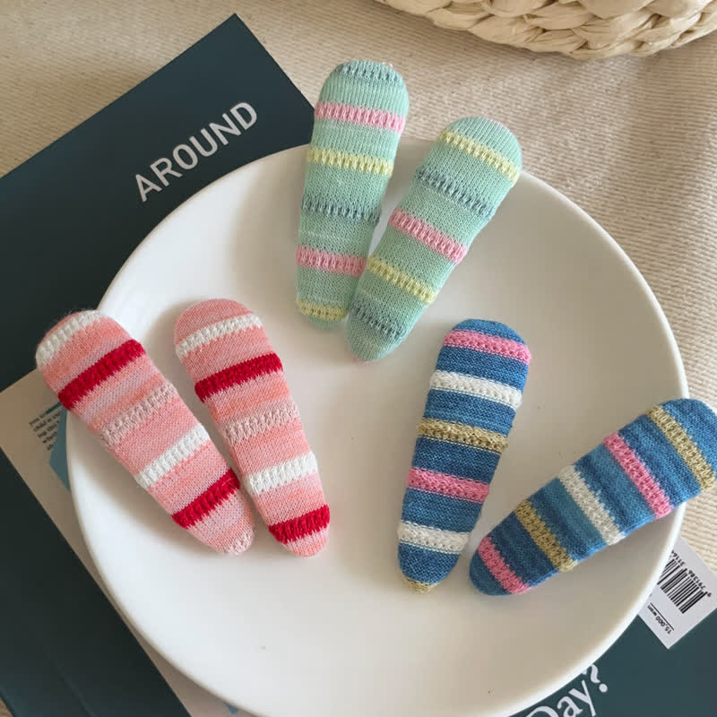 1PC Baby Knitted Striped Hair Clip