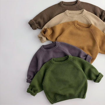 Toddler Solid Color Loose Relax Sweater