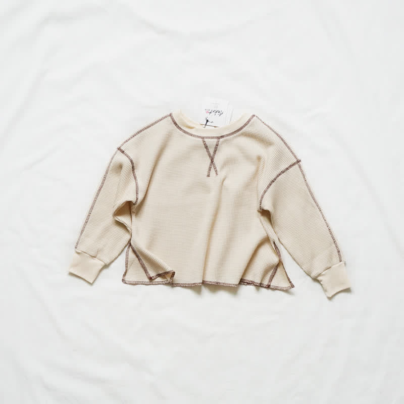 Kids Reversible Waffle Knit Sweatshirt