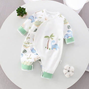 Baby Dinosaur Park White Kimono Romper