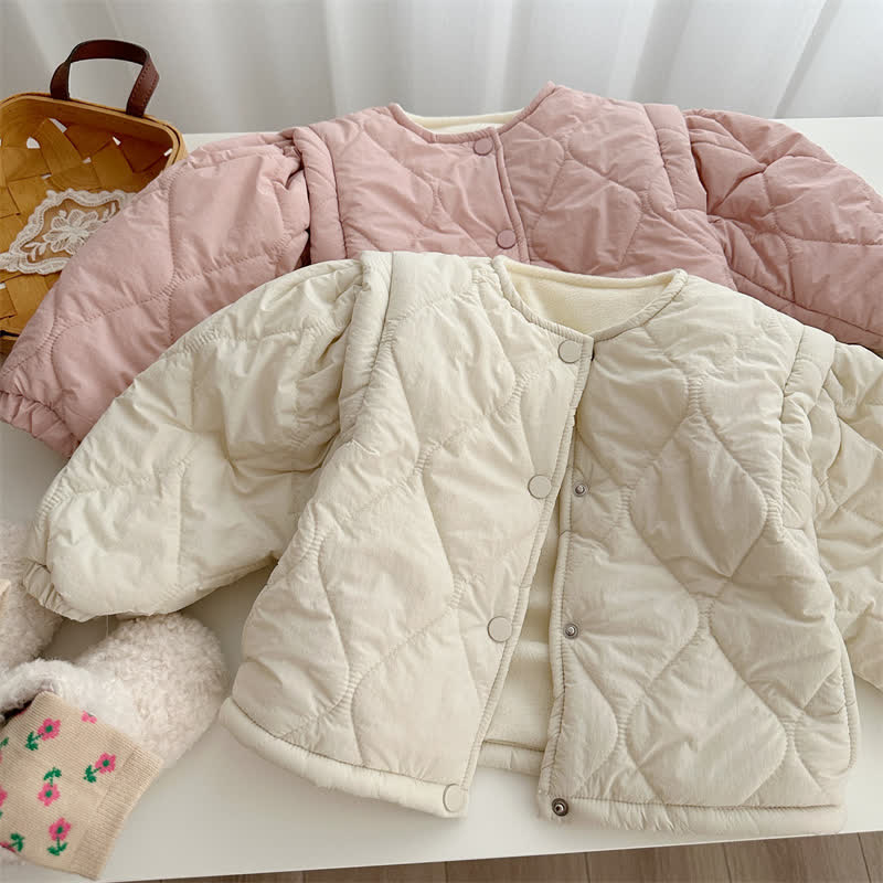 Toddler Girl Quilted Thickened Cotton Padded Jacket