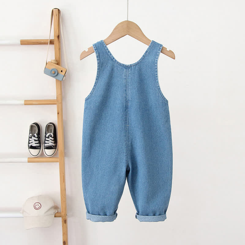 Toddler Double Pocket Fruit Denim Overalls