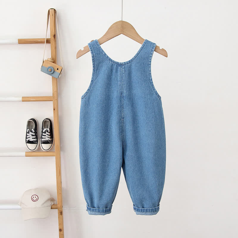 Toddler Big Pocket Bear Patch Overalls