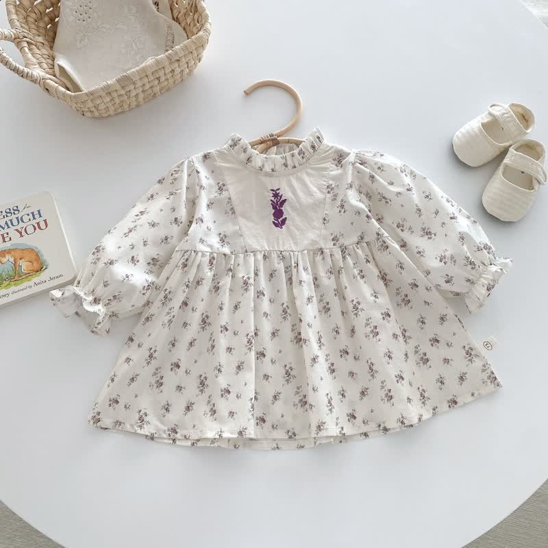 Baby French Romance Flower Apricot Dress