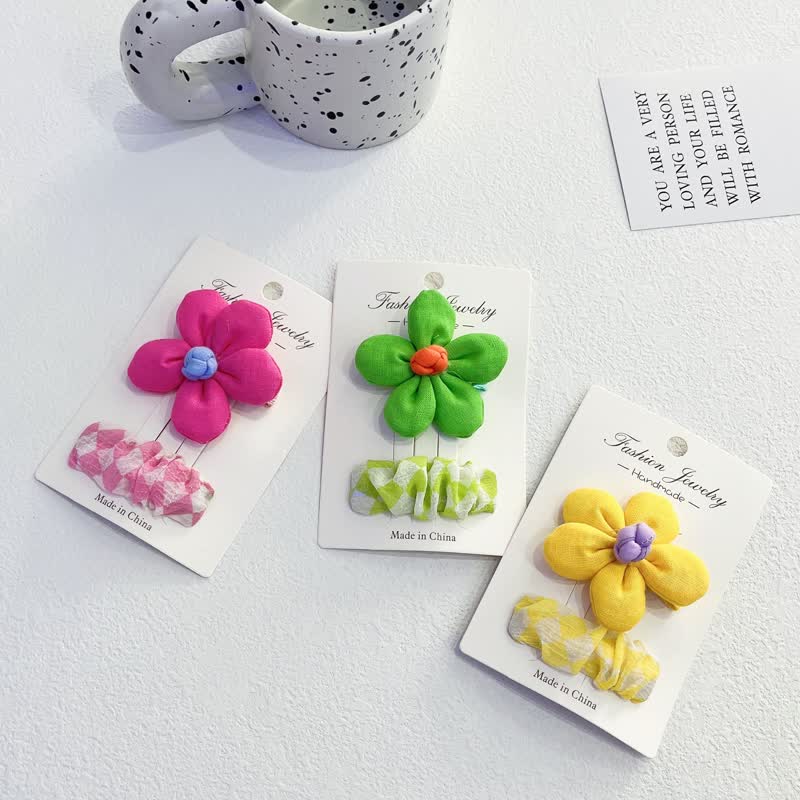 1 Pair Baby Flower Diamond Hair Clips