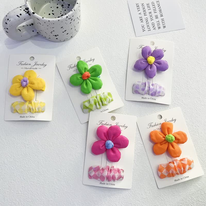 1 Pair Baby Flower Diamond Hair Clips