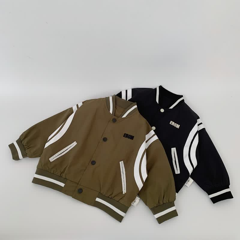 Kid Boy Embroidered Letter Jacket