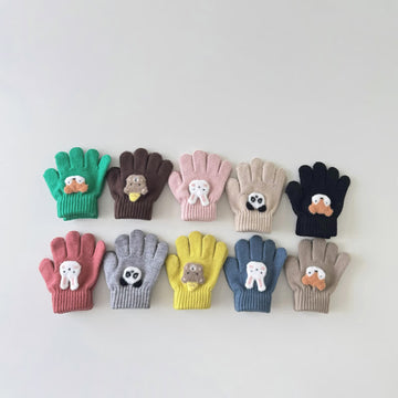 Toddler Cartoon Animal Knitted Gloves