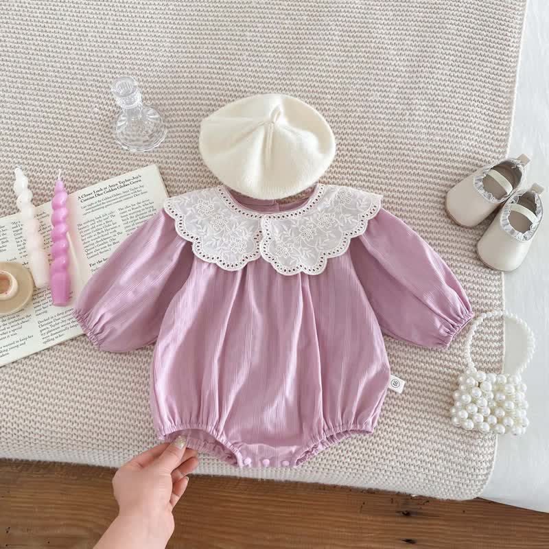 Baby Lace Collar Purple Bodysuit