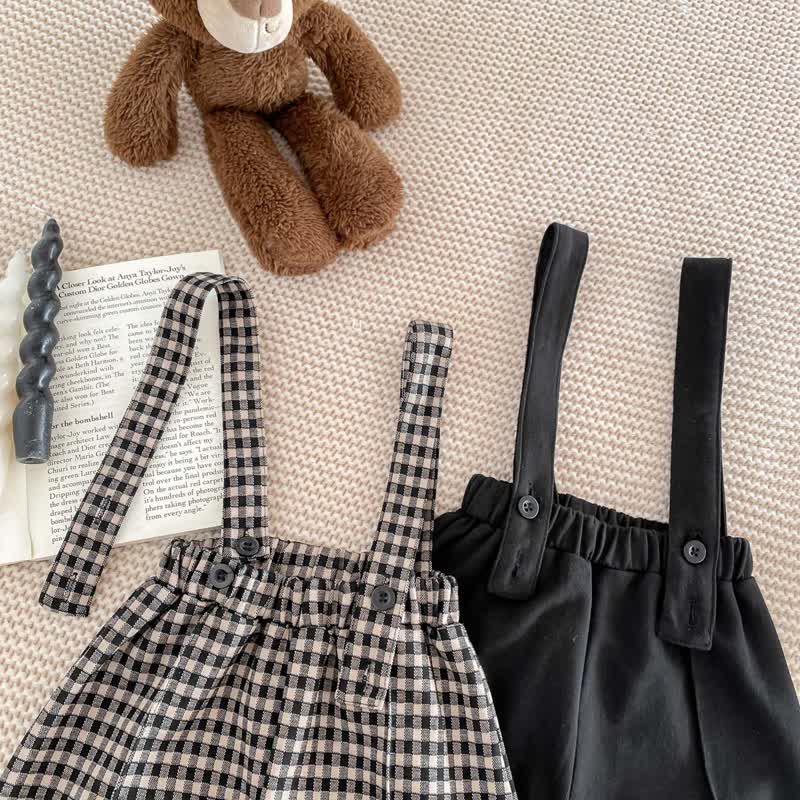 Baby Design Plaid Black Overalls