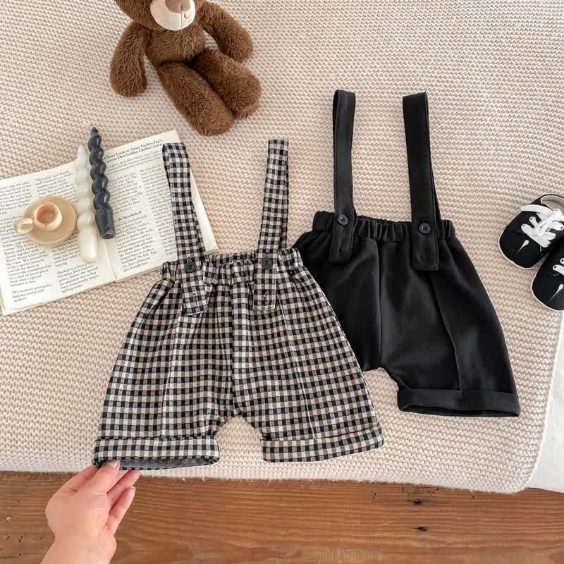 Baby Design Plaid Black Overalls