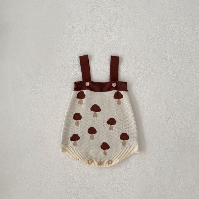 Baby Mushroom Knitted Overalls