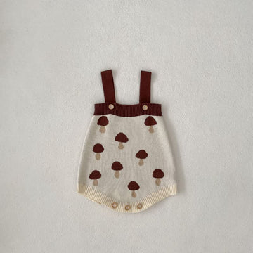 Baby Mushroom Knitted Overalls