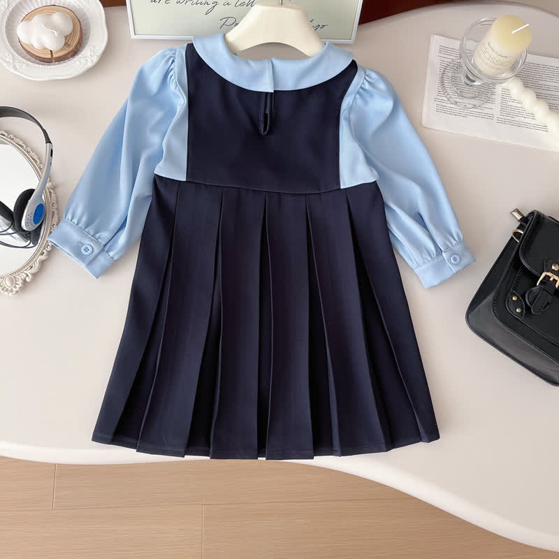 Toddler Girl Preppy Style Bow Dress