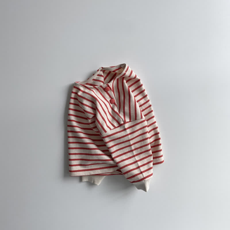 Baby Stripe Shoulder Button Base Layer