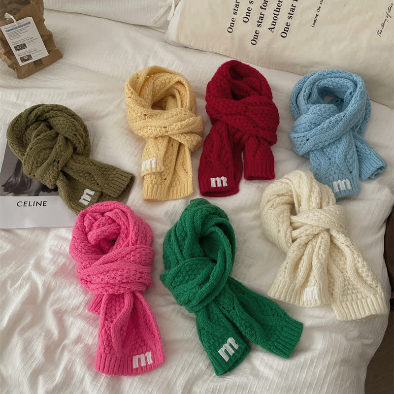 M Toddler Kid Simple Knitted Scarf