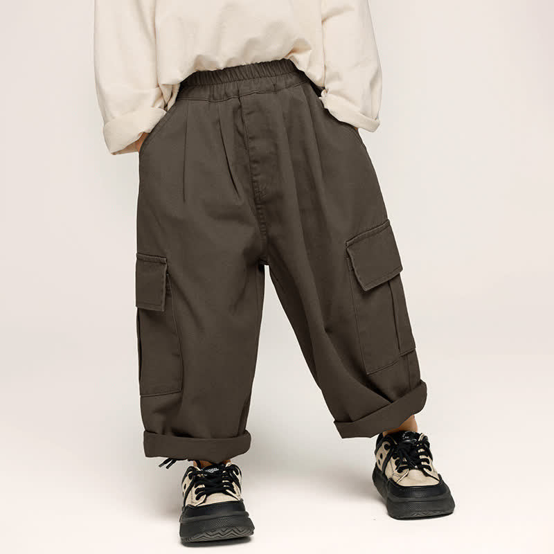 Toddler Simple Solid Color Worker Pants