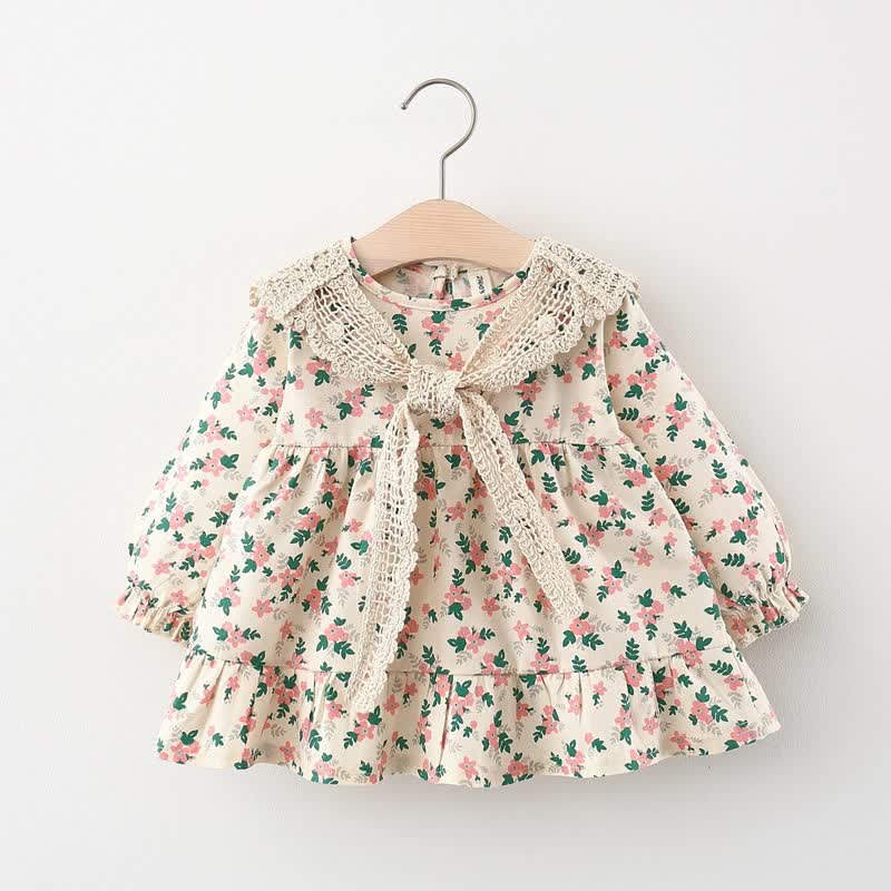 Baby Little Flower Dress with Shawl