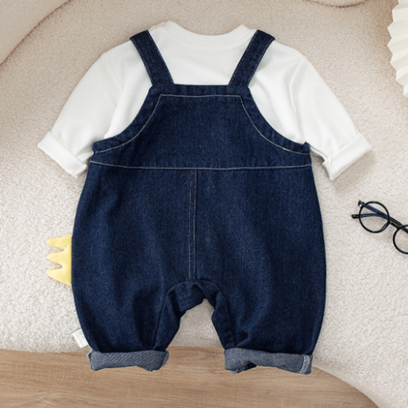 Baby 2-Piece Crocodile Denim Overalls Set