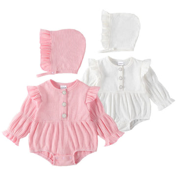 Baby Flutter Sleeve Bodysuit with Hat