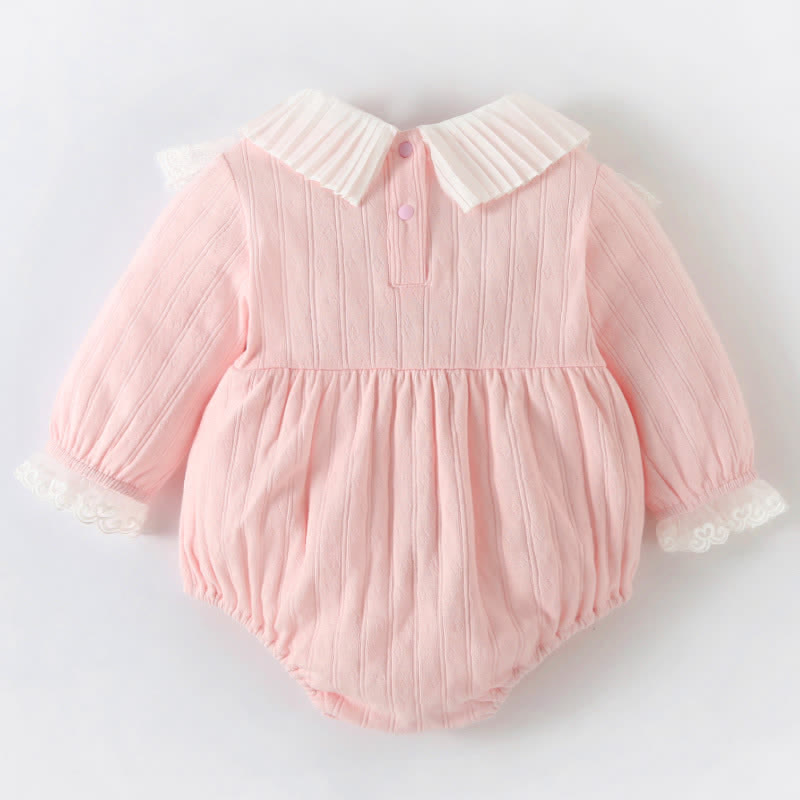 Baby Bow Pleated Collar Bodysuit