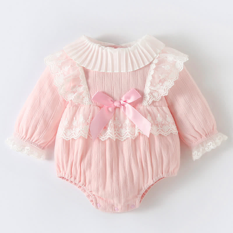 Baby Bow Pleated Collar Bodysuit