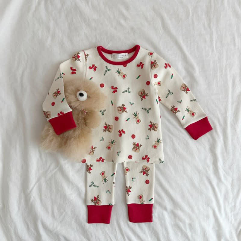 Baby 2-Piece Elk Christmas Pajamas Set