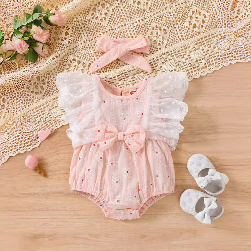 Baby Bow Daisy Bodysuit with Headband