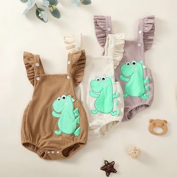 Baby Flutter Sleeve Dino Bodysuit