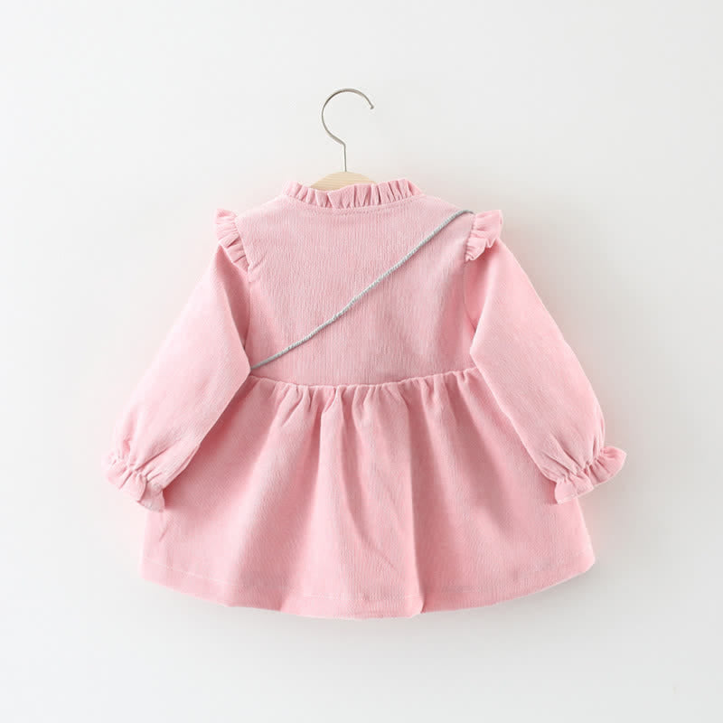 Baby Toddler Simple Dress with Cat Bag