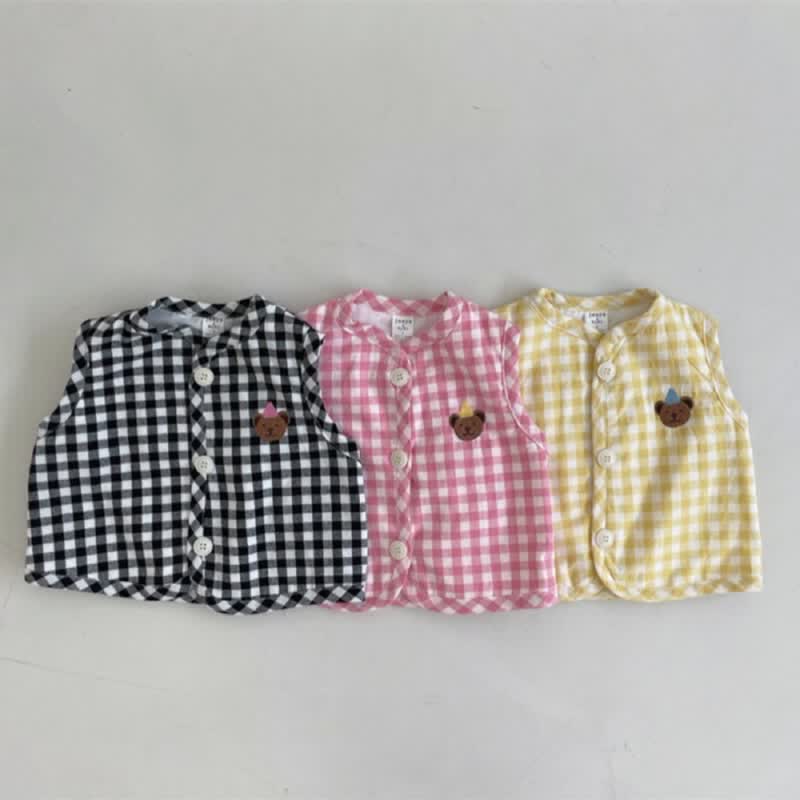 Baby Bear Plaid Vest Jacket