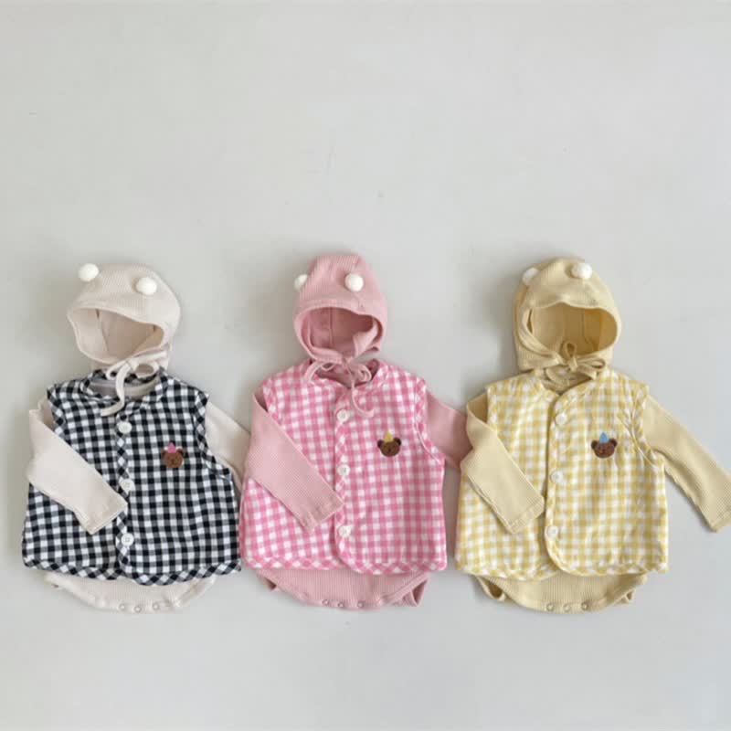 Baby Bear Plaid Vest Jacket