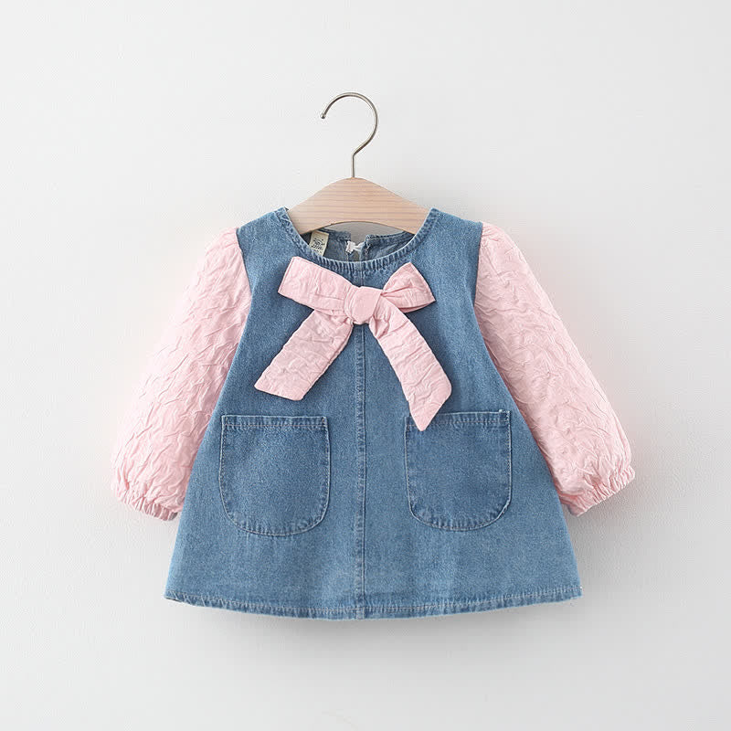 Baby Big Bow Denim Sweet Dress