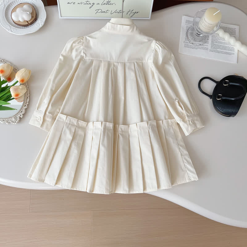 Toddler Solid Color White Shirt Dress