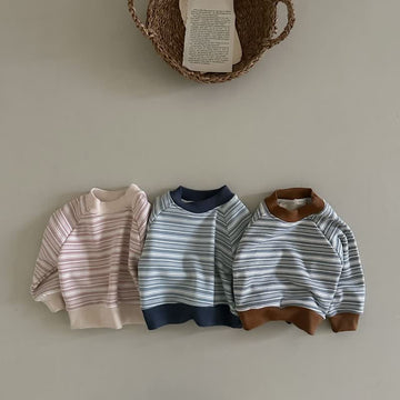 Kids Striped Contrasting Fleece Sweatshirt