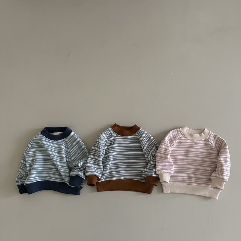 Kids Striped Contrasting Fleece Sweatshirt