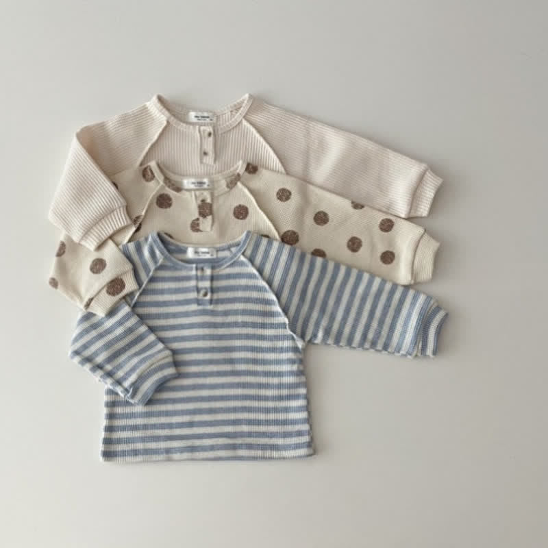 Baby Toddler Waffle Pure Cotton T-Shirt