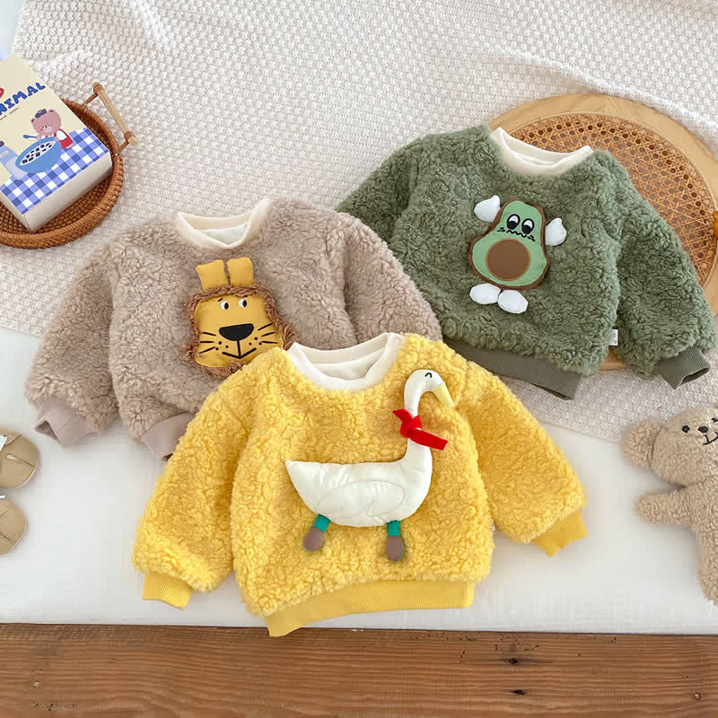 Baby Three-dimensional Pattern Plush Sweatshirt