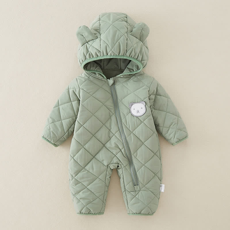 Baby Bear Hooded Cotton Padded Romper