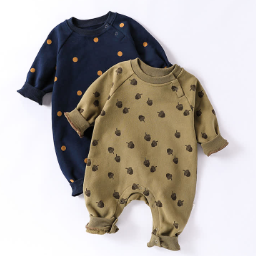 Baby Dot Hazelnut Fleece Romper