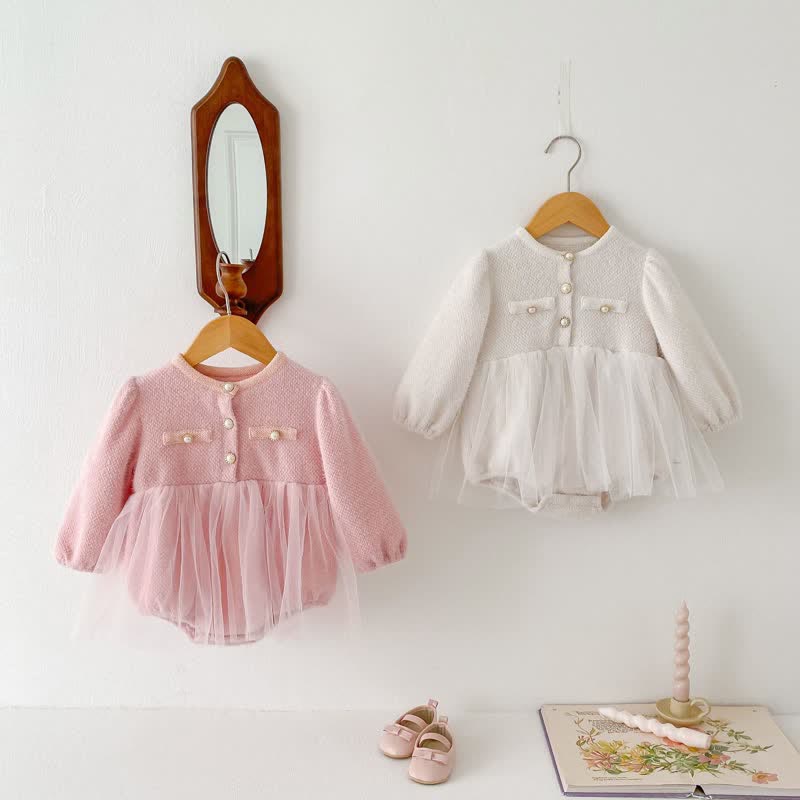 Baby Girl Mesh Skirted Bodysuit