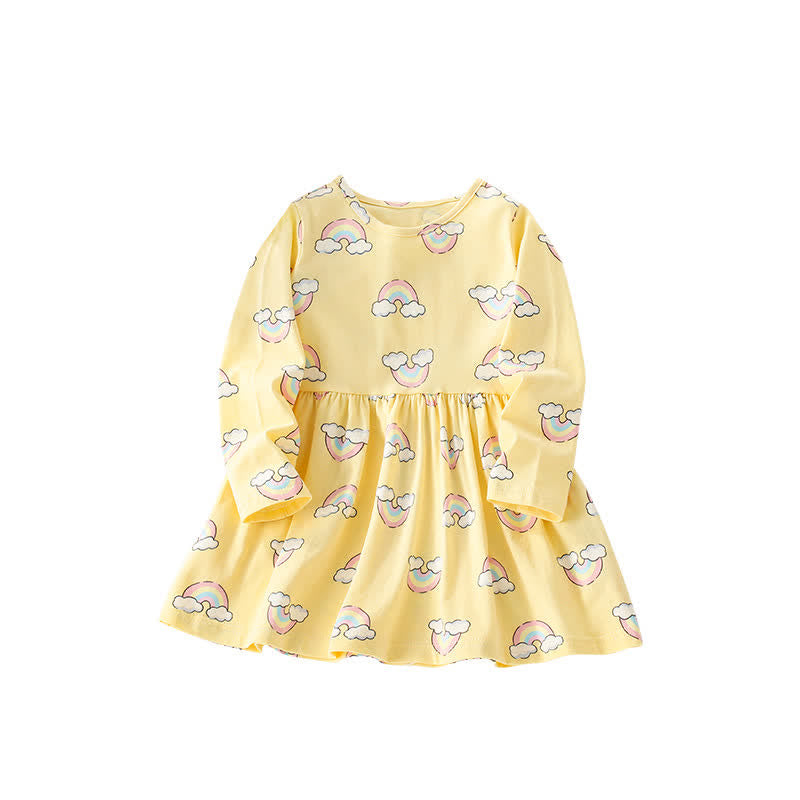 Toddler Rainbow Cloud Yellow Dress