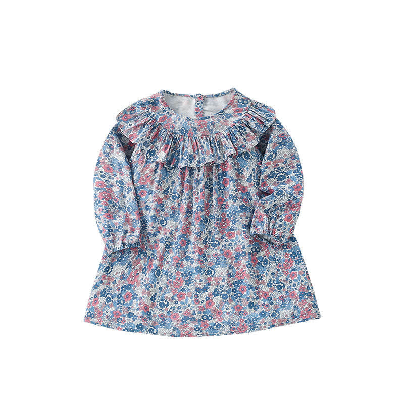 Toddler Lovely Blue Little Flower Dress