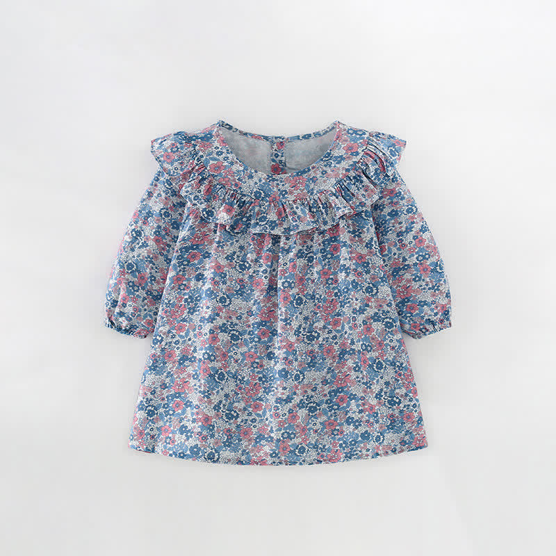 Toddler Lovely Blue Little Flower Dress